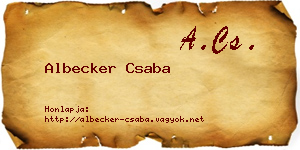 Albecker Csaba névjegykártya