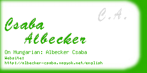 csaba albecker business card